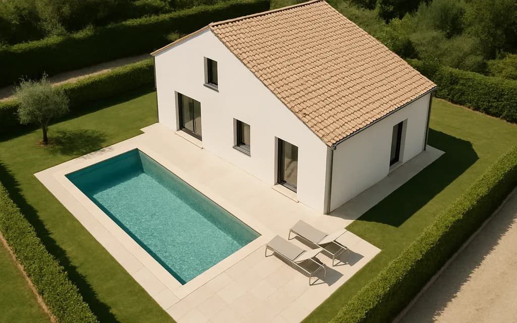 House with garden and pool