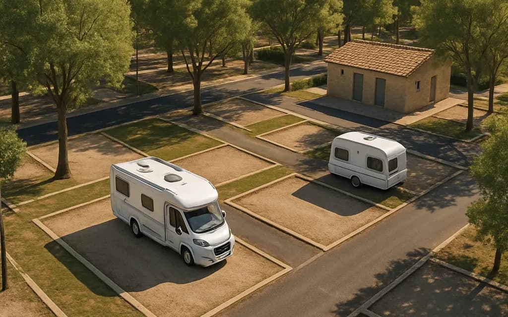 Campground with motorhome pitches