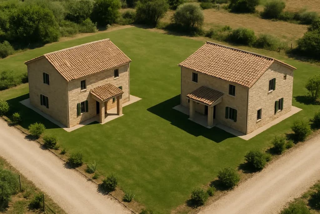 Two separate houses with shared areas